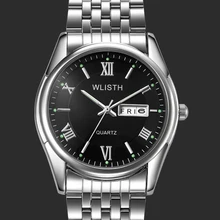 WLISTH Luminous Date Watch Men Clock 2016 Top Brand Luxury Famous Male Quartz Wrist Watches Men Quartz-Watch Relogio Masculino