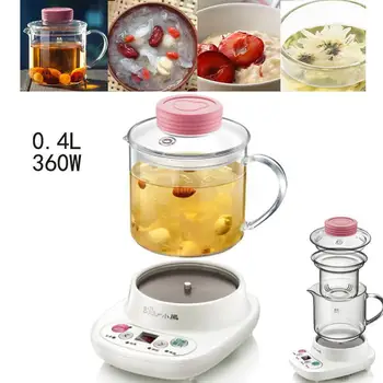 

Electric Kettles Health Preserving Pot 0.4L with Filter Transparent Glass Thermal Insulation Flower Teapot Split Type A03C5
