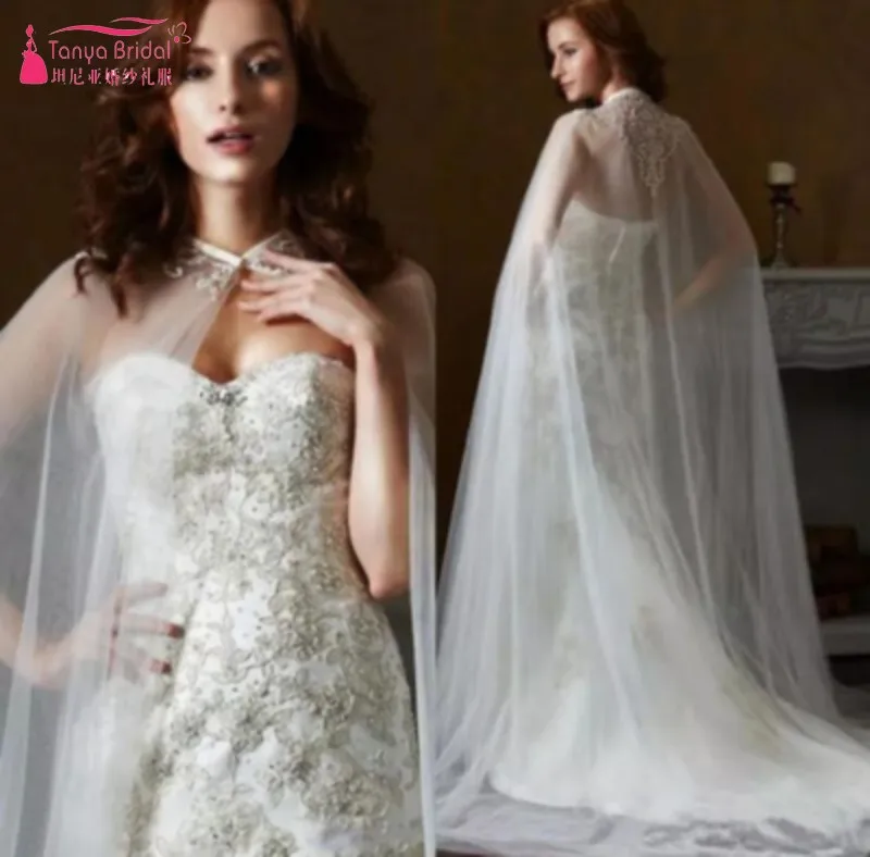 white wedding cape