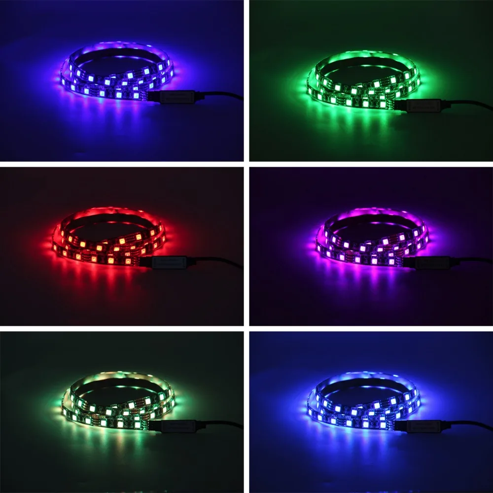 Водонепроницаемая светодиодная лента RGB с USB 5 В 5050 SMD ленсветильник и