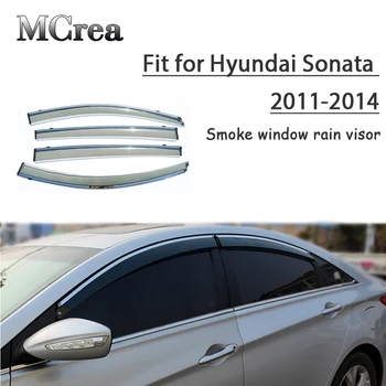 

MCrea 4pcs ABS Car Styling Smoke Window Sun Rain Visor Deflector Guard For Hyundai Sonata 2011 2012 2013 2014 Accessories