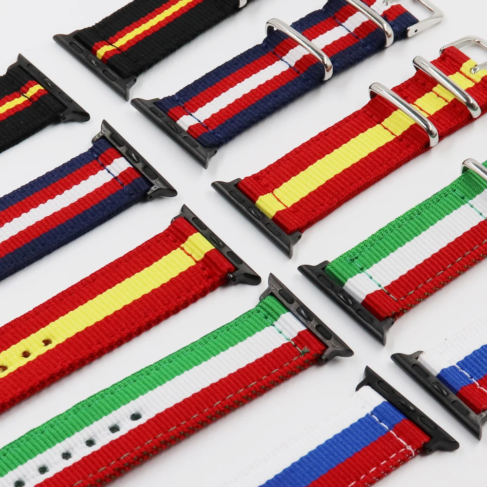 Нейлоновый ремешок Nato для часов iWatch 4 3 2 1 для Apple Watch Band 38 мм 40 ремешок для часов, мм 42 мм 44 мм браслет на запястье