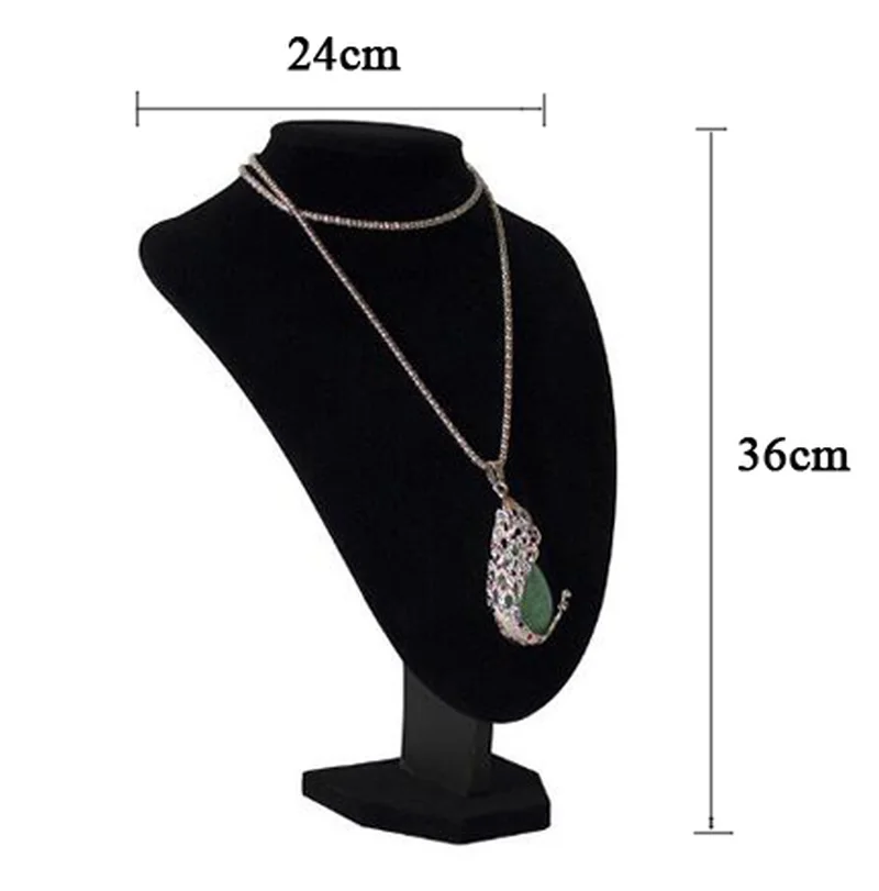 

Multiple Sizes Black Velvet Jewelry Display Stand Mannequin Shape Necklace Pendant Showcase Displays Holder