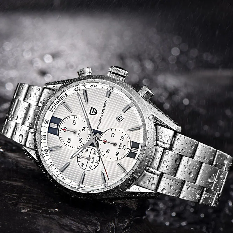 Мужские часы Pagani Дизайн Элитный бренд хронограф Бизнес Часы Для мужчин Водонепроницаемый 30 м японский двигаться Для мужчин t кварцевые часы Для мужчин Reloj Hombre