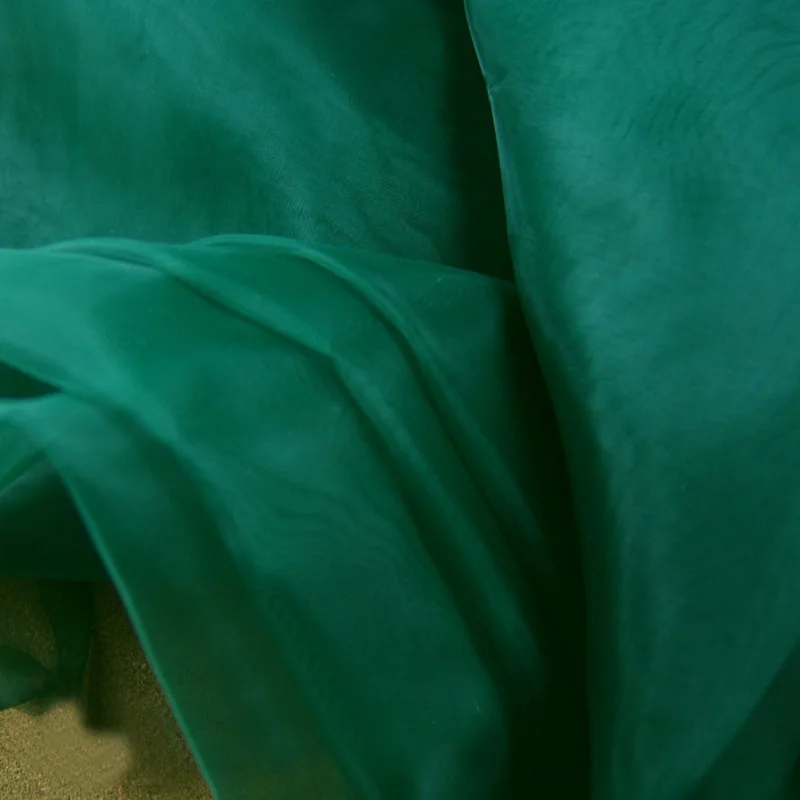 Темно-зеленый из органзы Ткань 150 см широкая сетчатая ткань Свадебная вечеринка DIY материал для платья пачка юбка украшение комнаты занавеска ткань