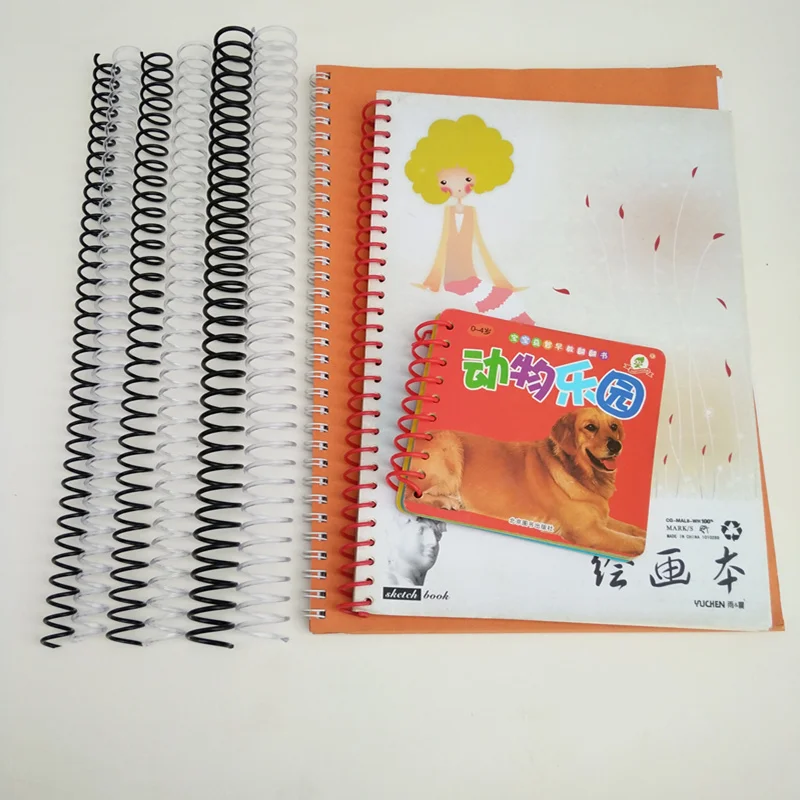 A4 46 Hole Plastic Spiral Coil for Loose-leaf Notebook Binding 6mm 8mm Binder Clip Coil PP Spring Punch Ring Office Supply 10Pcs
