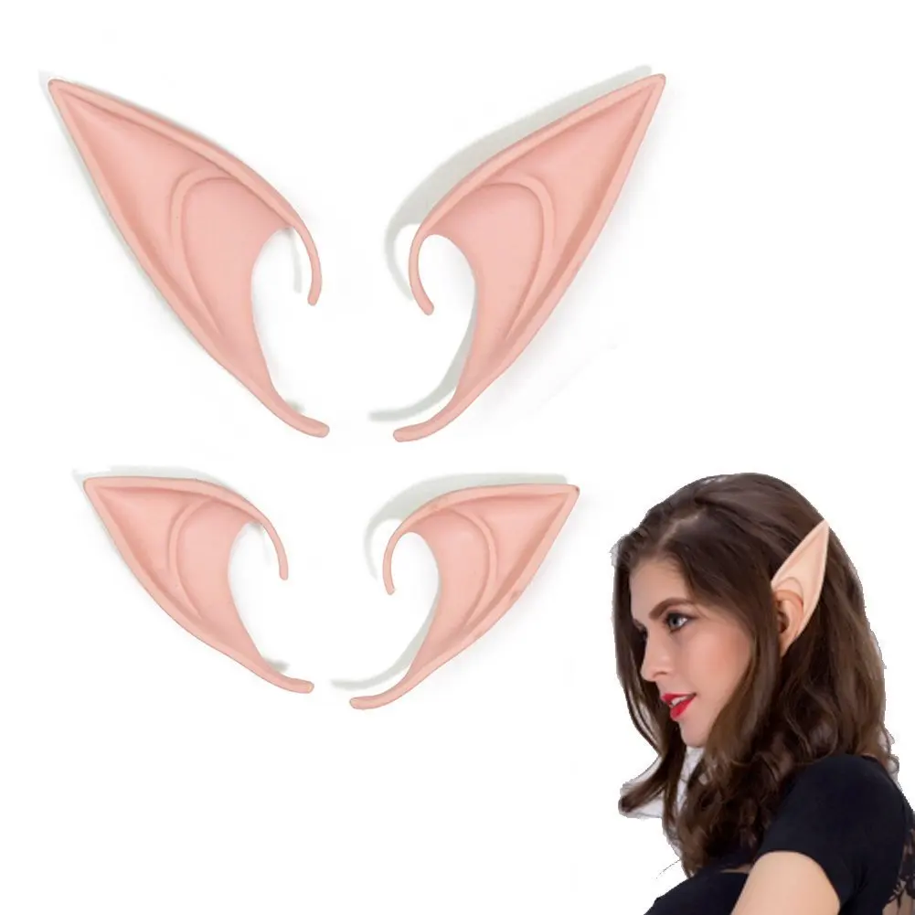 

1 Pair Elf Ears Fairy Cosplay Costume Props Accessories Latex Soft Prosthetic False Ear Party Masks Decoration