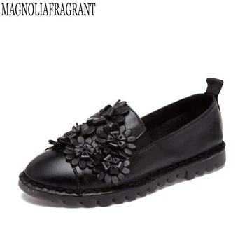 

2018 Soft Women Shoes Flats Moccasins Slip on Loafers Genuine Leather Ballet Shoes Fashion Casual Ladies Shoes Footwear z78