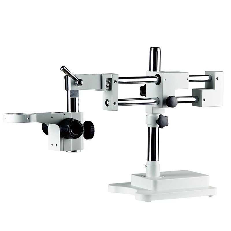 Double Boom Stand Dual Arms Industrial Zoom Trinocular Stereo Microscope Stand Holder Bracket Arm 76mm Microscopio Accessories