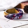 2022 New Handmade Resin Bangle Bracelet with Real Wood Purple Dried Flower Bohemia Style Bangle Christmas Gift ► Photo 2/6