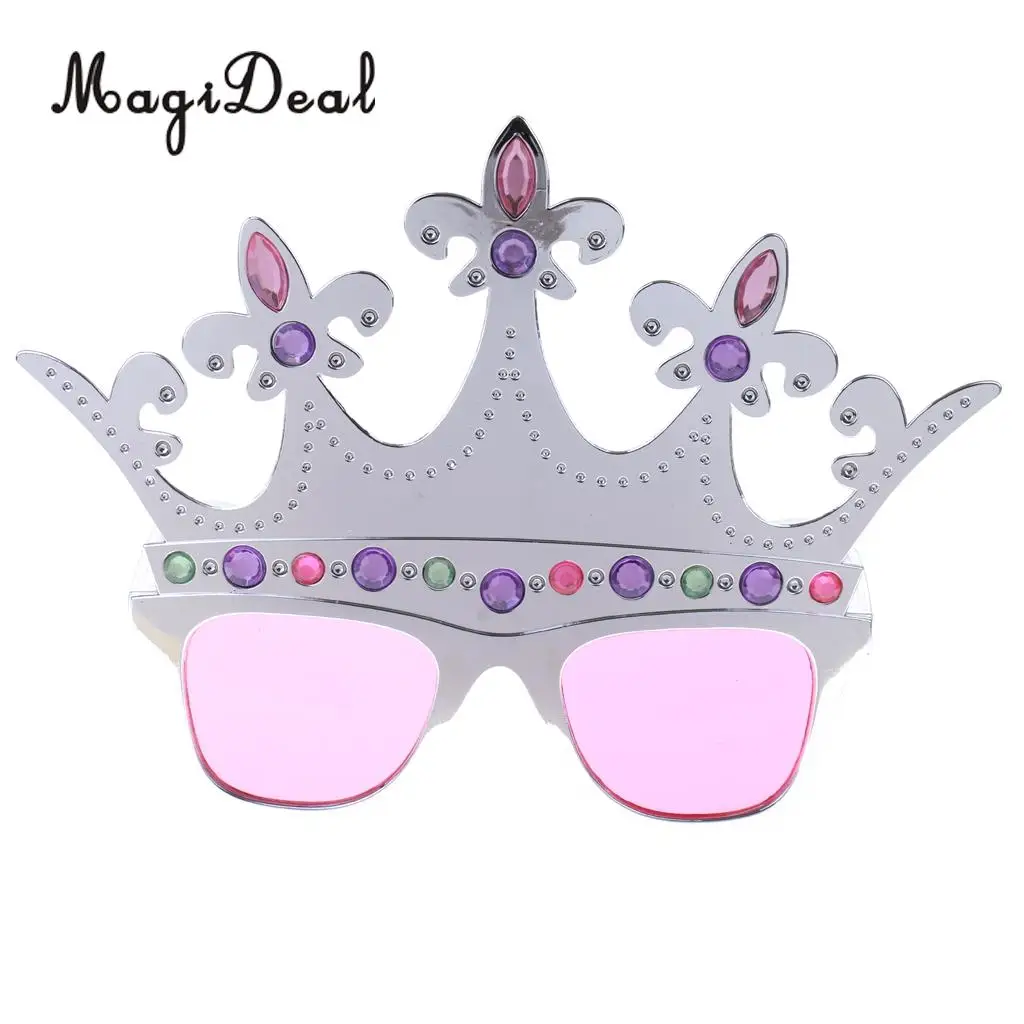 MagiDeal Fashional Silver Crown Sunglasses for Happy Birthday Tiara Glasses Fancy Dress Photo Prop Christmas New Year Party Acce