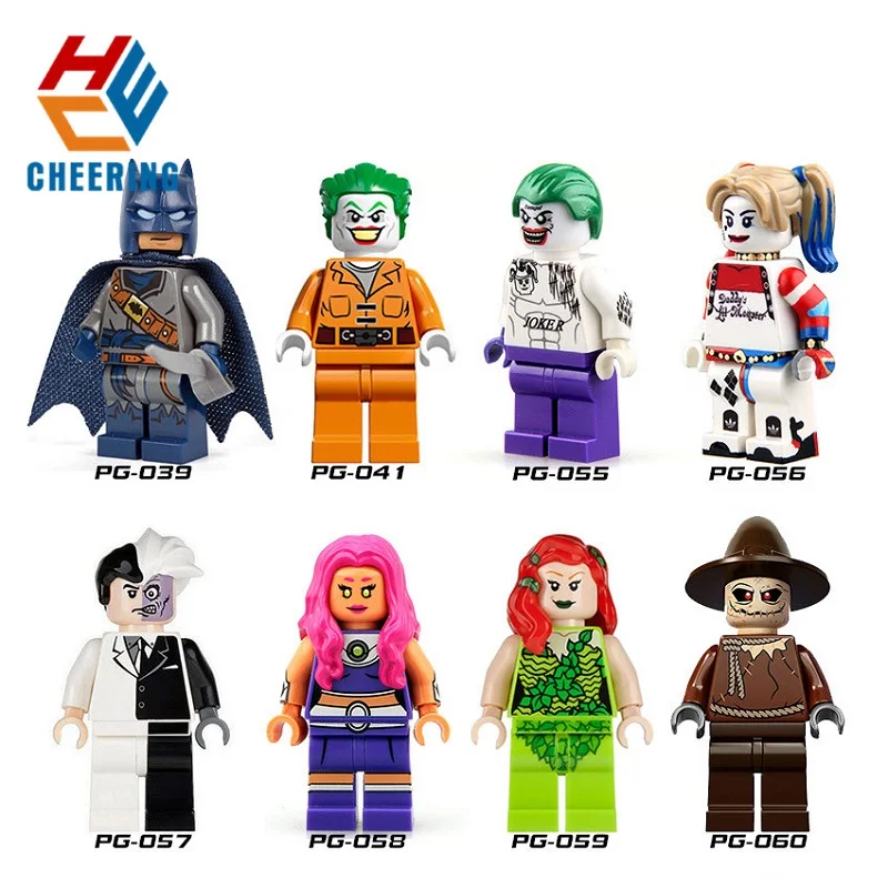 

Single Sale Building Blocks Suicide Squad Joker Harley Quinn Face Starfire Action Bricks Figures For Kids Toys PG8013