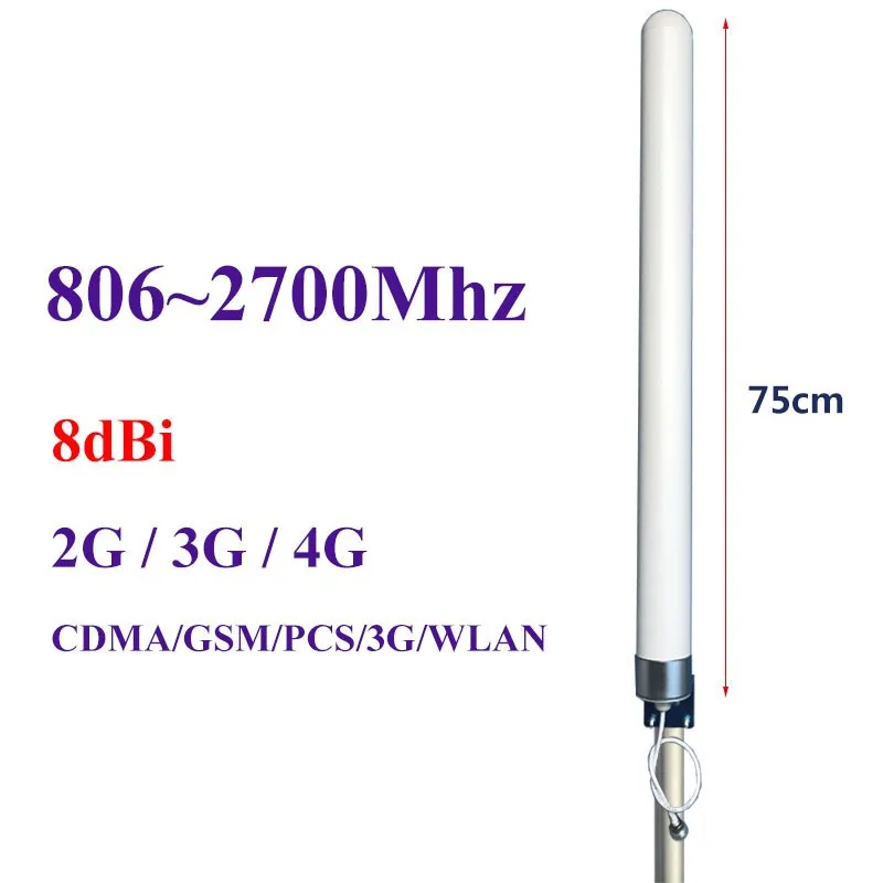 2g 3g 4g антенна с высоким коэффициентом усиления 8dBi 806-2700MHz всенаправленная антенна из стекловолокна для GSM CDMA PCS 3g WLAN 4G lte усилитель сигнала