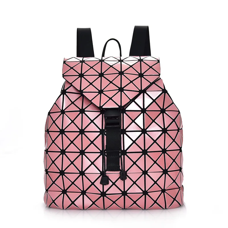 

Women Laser Backpack for Teenage Girls Drawstring Fold Geometry Mirror Schoolbags Quilted Backpack Holograph School Bags Mochila