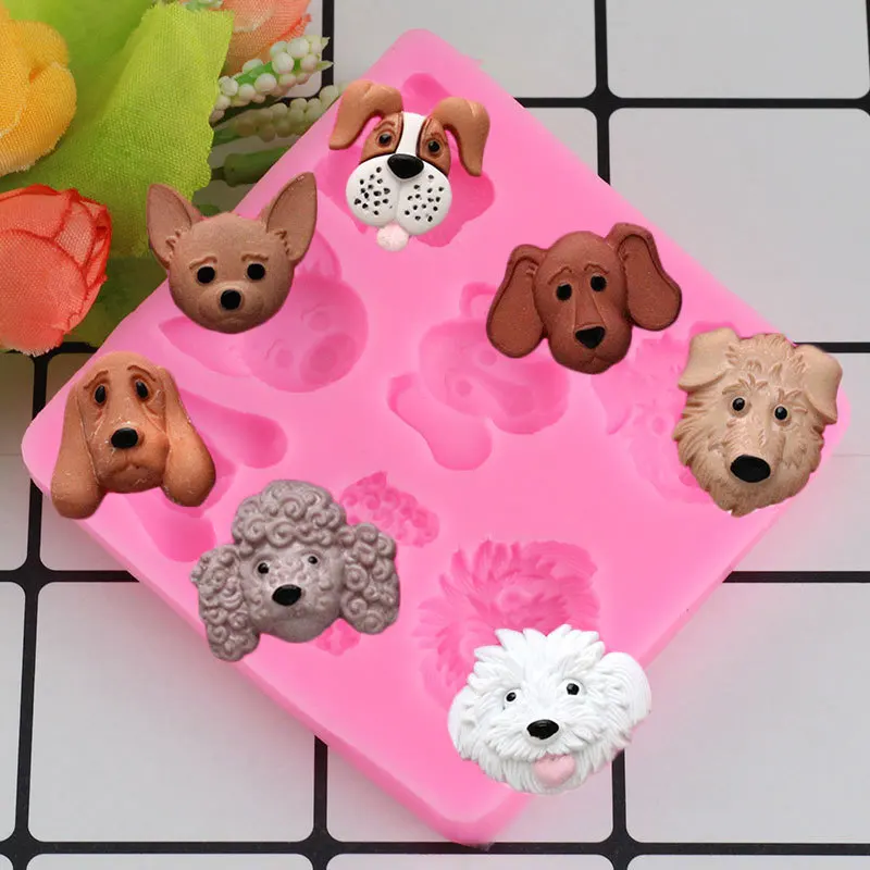 3D Собака Hound Pooch помадка торт приборы для украшения выпечки формы Мультяшные лесные животные фигура глина/Резина силиконовые формы