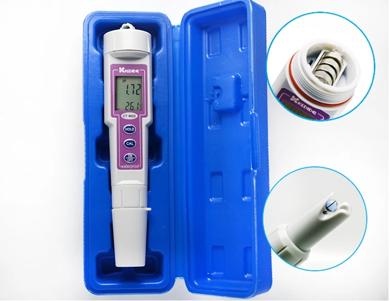 KEDIDA Waterproof Digital PH Meter Resolution0.01 pH Pharmaceutical