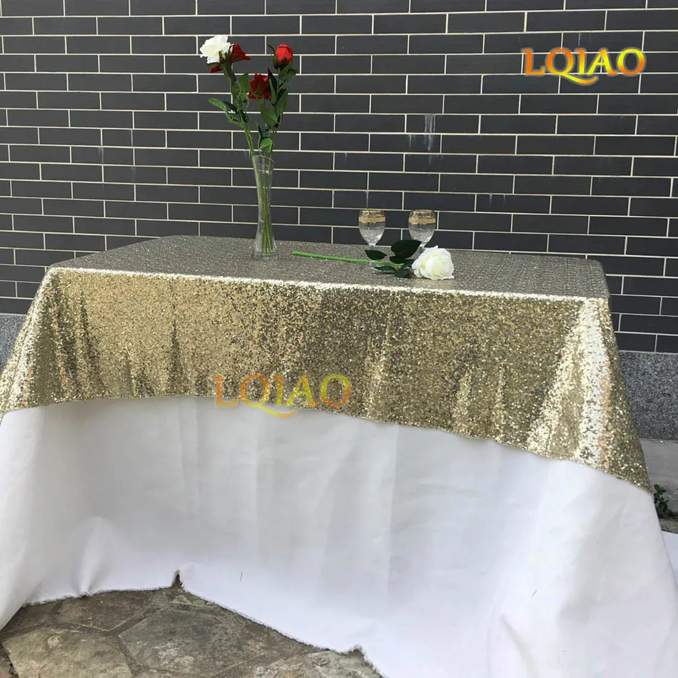 120x200 см Королевский синий скатерти с пайетками ткань сетка вышивка настольная скатерть с пайетками Свадьба/украшение скатерти с пайетками ткань - Цвет: Light Gold