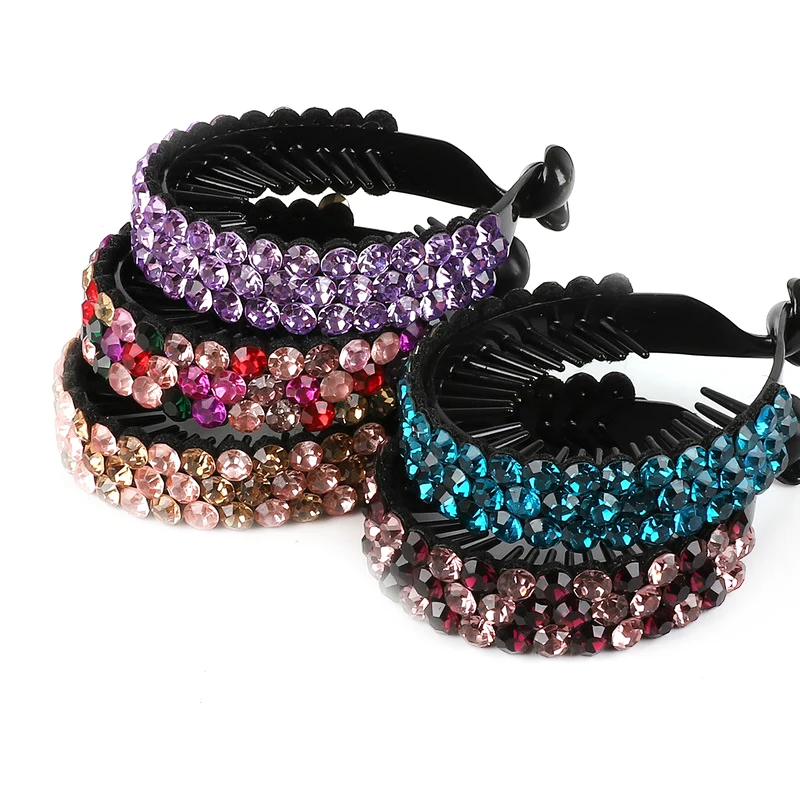 

1PC/Lot Handmade Fashion Vintage Korean Style Rhinestone Twist Clip Hair Headband for Women Girls Kids Hair Hoop Accessories