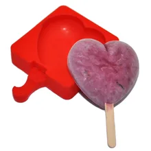 DIY Симпатичный мультфильм Любовь рисунок Еда-Класс Силиконовые Мороженое Ванна резиновые формы торт сердце Форма льда на палочке ванны Кондитерские десерты плесень