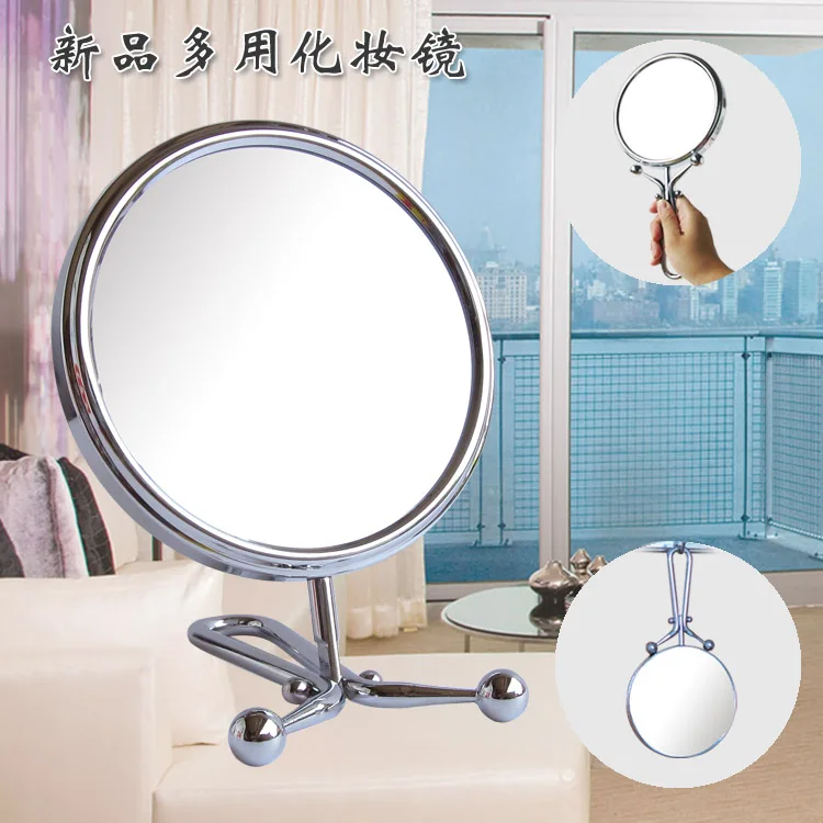 SpringQuan 6 inch 15cm desktop makeup mirror Handle 2 Face metal
