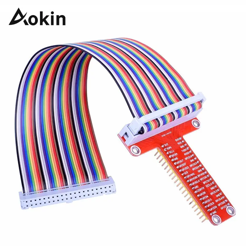 

RPi GPIO Breakout Expansion Board + 40pin Flat Ribbon Cable For Raspberry Pi 3 2 Model B & B+ Belt