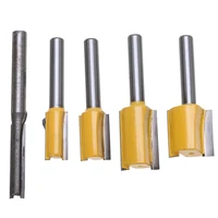 כלים לעיבוד עץ 5pcs Bits נתב ישר סט סגסוגת קשה 1/4" כלים לעיבוד עץ קאטר Shank זמירה 1/4" 3/8" 1/2" 5/8" 3/4" קוטר חיתוך (2)