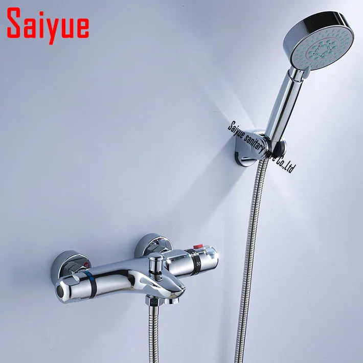 Wall Mounted Two Handle Auto Thermostatic Control Shower Mixer