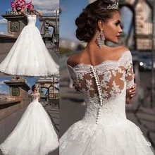 Бальное платье с коротким рукавом в Дубае высокого качества, винтажное кружевное свадебное платье, Vestido De Novia размера плюс, свадебное платье с аппликацией W0334