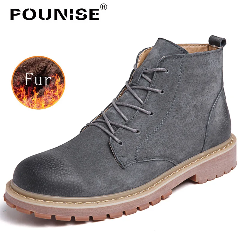 Boots Outdoor Working Boots Men Shoes High Quality Genuine leather Autumn Men Boots Winter Waterproof Ankle Boots
