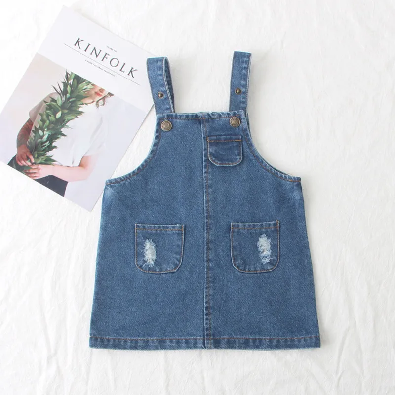 

Baby Girl Denim Dress Summer Dress for Girls Belt Dresses Vestidos Sundress bebes Kids Straps Denim Princess Pageant Party 2019