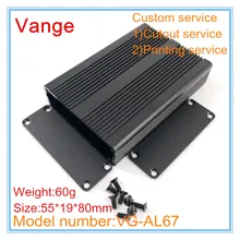 2 шт./лот черный портативный распределительный ящик 55*19*80 мм 6063-T5 алюминиевый корпус diy для модуль печатной платы продукта