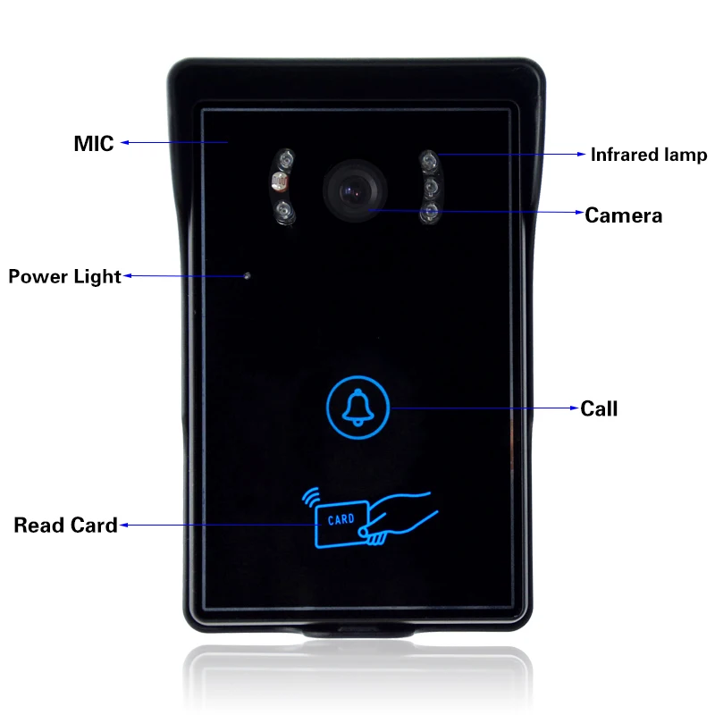 JEX 7 "TFT видео дверь домофон комплект системы Запись видео монитор + доступ RFID COMS Камера + CCTV Камера + power