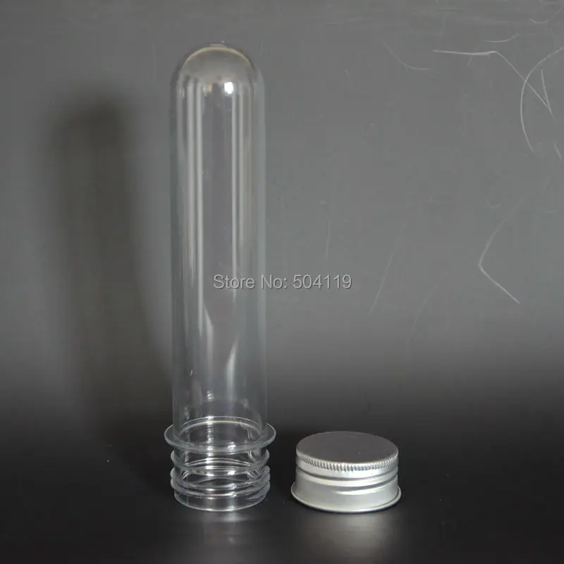

100ml transparent mask bath salt test PET tube with aluminum cap 100cc Empty travel cosmetic packing bottle