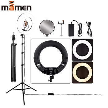 

Mamen LED Selfie Ring Light 96W 5500K 480LEDs Studio Photography Photo Fill Ring Light with Tripod for iphone Smartphone Makeup