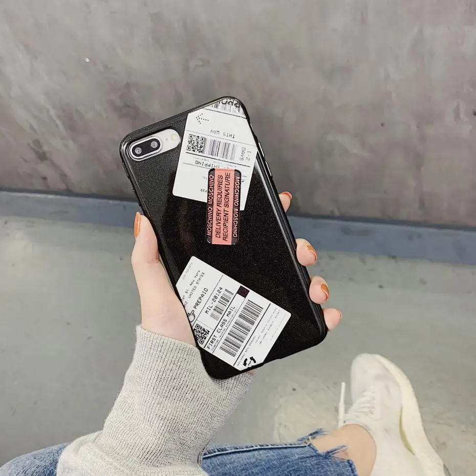 Ins Japan clothes MUJI label мягкий чехол для телефона iphone 7 8 6 6S plus 11 Pro X XR XS MAX матовый Силиконовый чехол для пары девушек