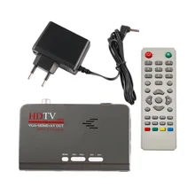 HD 1080 P Avec VGA/Sans VGA Version DVB-T2 TV Box AV CVBS Tuner Récepteur avec Télécommande Compatible Avec Le CRT et LCD