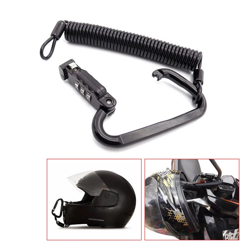 Motorcycle Helmet Lock Helmet Combination Lock with T-Bar Rubber Universal 