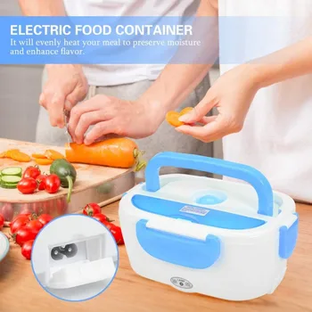 

Portable 1.05L Electric Heating Lunch Box With Car Plug Food Warmer Bento For School Office Home Plastic Dinnerware
