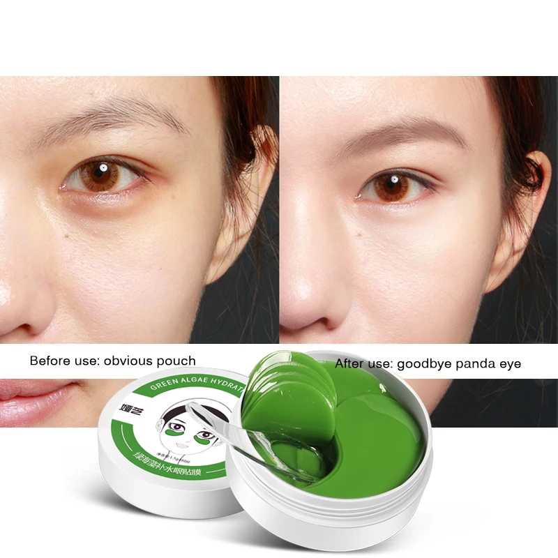 

Moisturizing Seaweed Gel Eye Mask Anti-Puffiness Anti-Aging Hyaluronic Acid Moisturizing Remover Dark Circles Eye Patches 60pcs