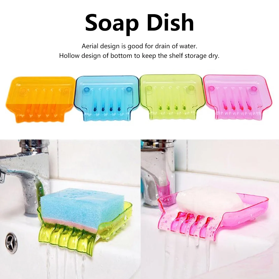 

Bathroom Shower Soap Dish Tray Storage Four Color For Choose Flexible Waterfall Soap Holder Tray Drain Holder