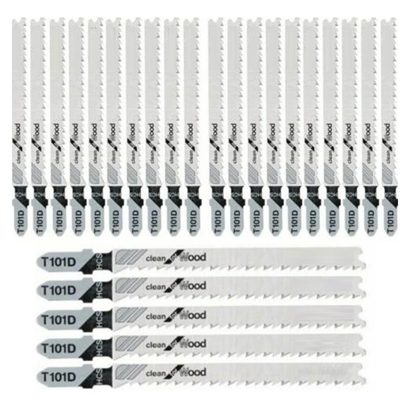 

25pcs Saw Blades Cutting Tools 4-5.2mm Jigsaw Cutting Tools T 101 D Clean For Wood HCS Polished 100mm Saw Blade High Quality