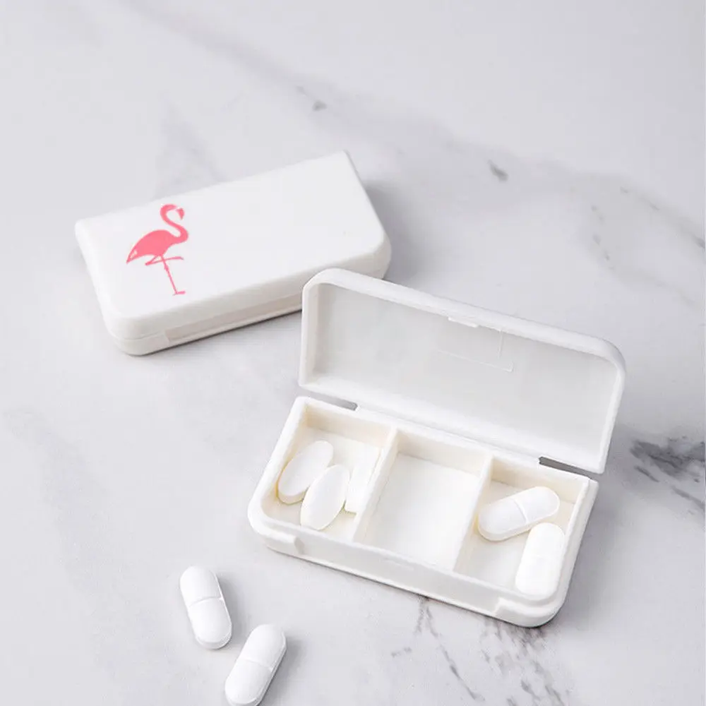 

Pill Case Medicine Storage Tablet Pill Box With Clip Lids Medicine Organizer Pill Case Splitters Storage Portable 3 Grids