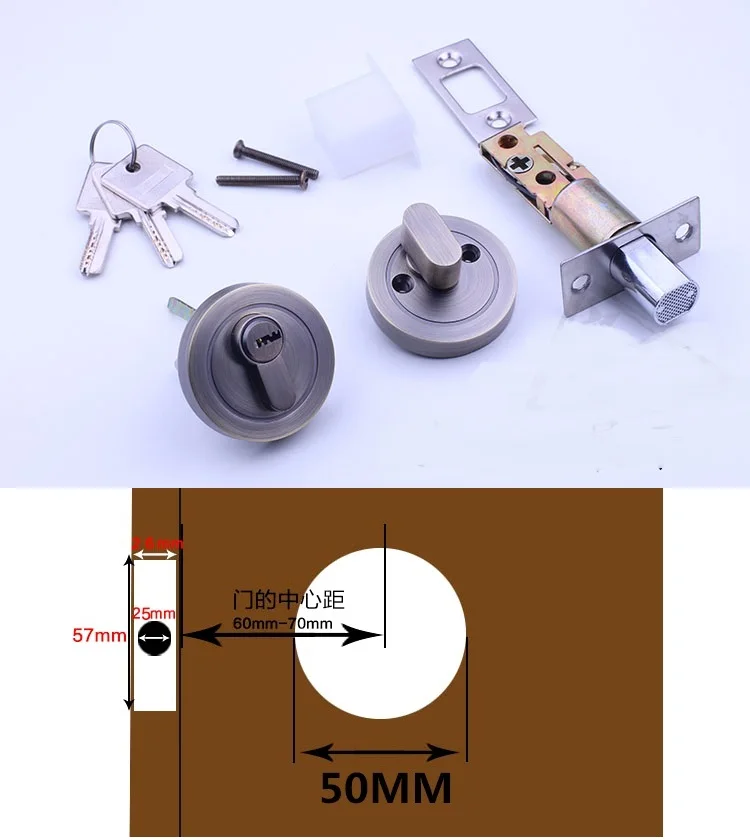 Дверной замок с клавишами Deadbolt 35-50 мм Толстая дверь Thumbturn