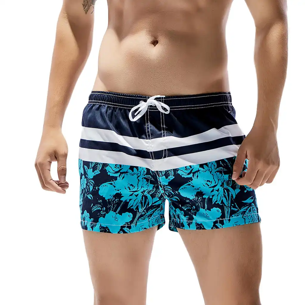 Pantalones cortos de Playa para Hombre Bañadores de baño estampados de  secado rápido para Hombre traje de baño para Hombre pantalones cortos de  surf Pantalonetas Playa Hombre sunga masculina C|Pantalones cortos de