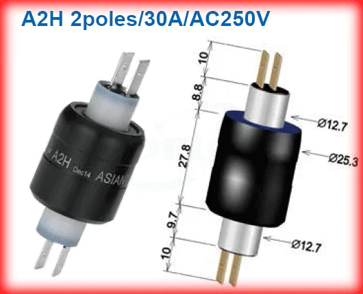 A2H 2 Way 30A Mercury Slip Ring, Mercury Rotary Joint, Mercury Conductive Ring, Mercury Collector Ring