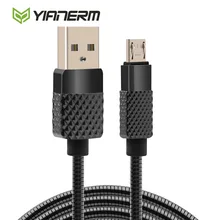

Yianerm Micro Usb Data Sync Charge Cable for Xiaomi meizu Huawei Samsung htc LG Andriod phones metal USB cable