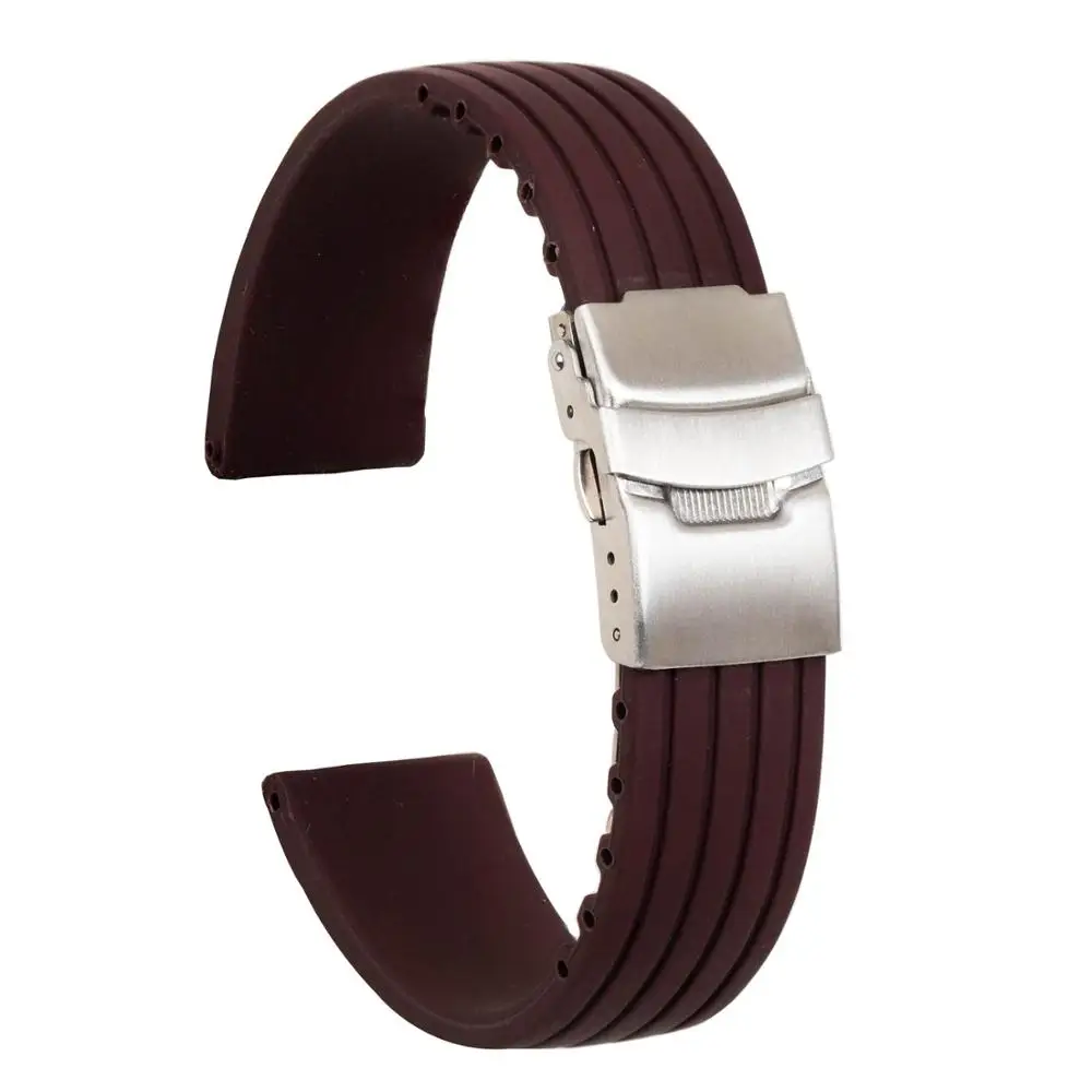 Спортивный силиконовый ремешок для samsung s3 Band/galaxy active watch/s2 band/Amazfit watch band 18 мм резиновый ремешок 20 мм 24 мм 22 мм Wathband - Цвет ремешка: brown