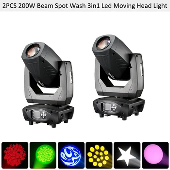 

2pcs 200W Beam Spot Wash 3in1 Led Moving Head light with Rainbow Effect 18ch Ship from US Warehouse