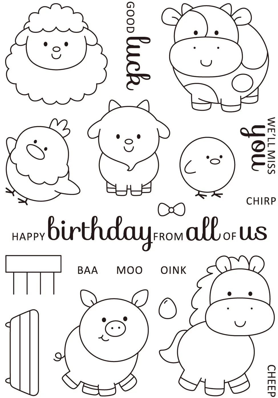 

Happy Birthday Animal Transparent Clear Silicone Stamp/Seal for DIY scrapbooking/photo album Decorative clear stamp sheet A1087