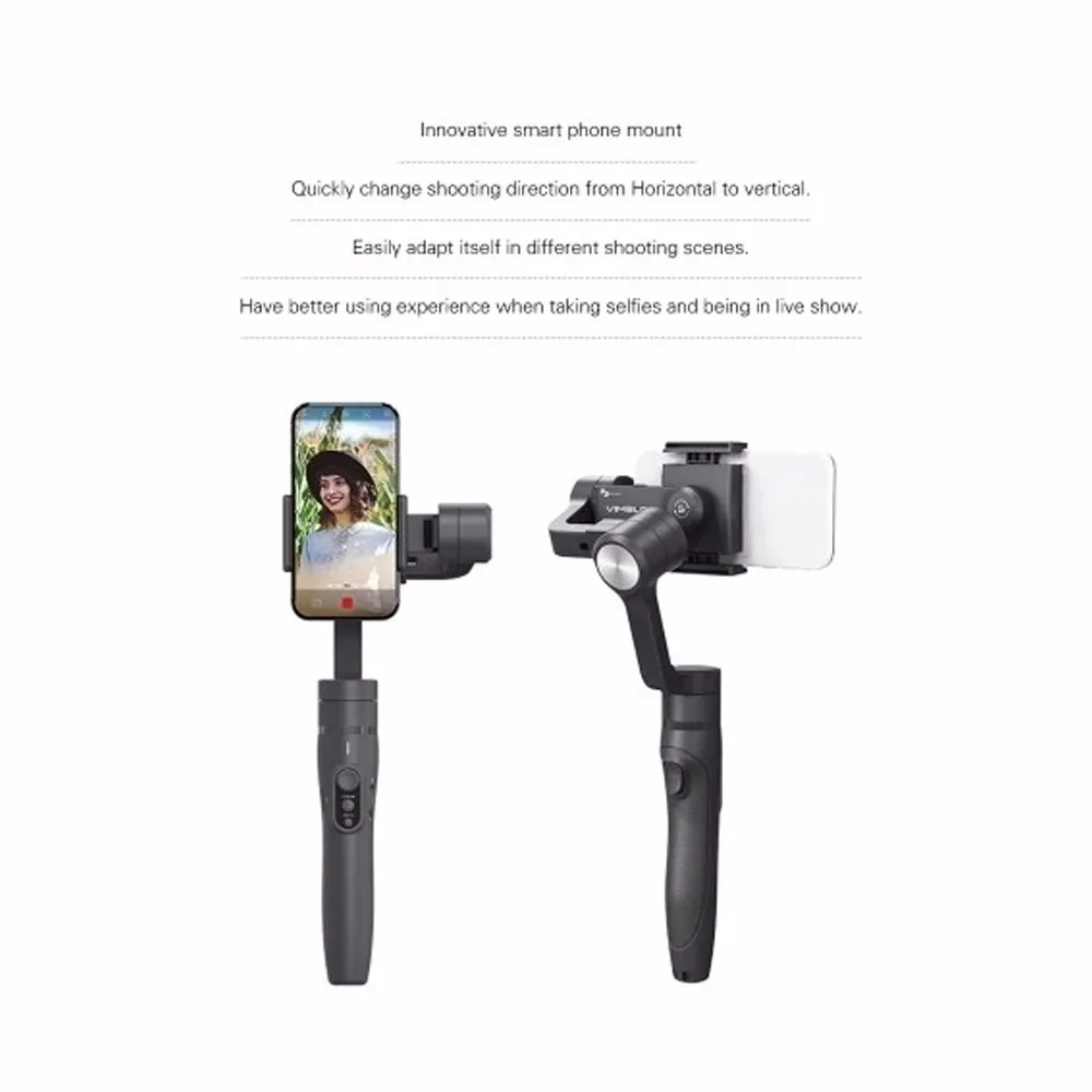 Feiyu Vimble 2 селфи палка для путешествий Gimbal Ручной Стабилизатор для iPhone X 8 Plus 7 samsung Galaxy S9 S8+ для смартфона XIAOMI